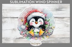 Christmas Penguin v2 Entangled in Lights Wind Spinner Sublim Product Image 1