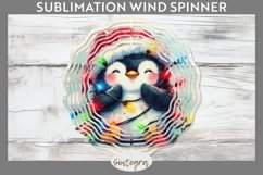 Christmas Penguin v3 Entangled in Lights Wind Spinner Sublim Product Image 1