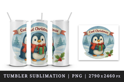 Christmas penguin tumbler, mug wrap, clipart sublimation png Product Image 4