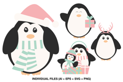 Holiday penguin clipart winter characters