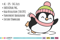 cute christmas penguins svg png graphics