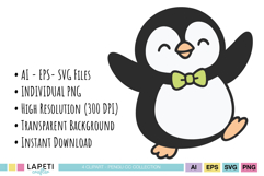 holiday penguin clipart simple style