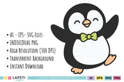 holiday penguin clipart simple style