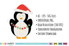 Christmas penguin illustrations with a playful winter look