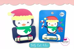 Christmas Penguin Money Gift Card, Money Card Cut File Product Image 1