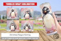 Tumbler Wrap Penguin Christmas Painting Product Image 1