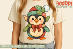 Christmas Penguin Patchwork PNG Product Image 1