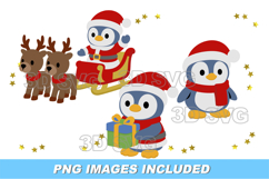 Christmas Penguin Elements 3D SVG PNG Product Image 4