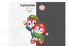 Christmas Penguin Clipart - Cute Watercolor Illustrations Product Image 2