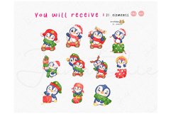 Christmas Penguin Clipart - Cute Watercolor Illustrations Product Image 4