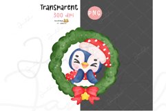 Christmas Penguin Clipart - Cute Watercolor Illustrations Product Image 4