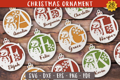 Christmas Personalized Ornament Bundle Snowman Laser cut 