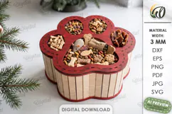 Christmas Pet Treat Box Laser Cut. Christmas Gift Box SVG Product Image 1