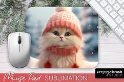 Christmas Cat Mousepad PNG, Christmas Mousepad Sublimation Product Image 1