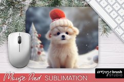 Christmas Mousepad PNG, Cute Dog Mousepad Sublimation Design Product Image 1