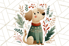 Cottagecore Christmas Pets PNG, Cozy Holiday Clipart Product Image 4