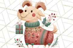 Cottagecore Christmas Pets PNG, Cozy Holiday Clipart Product Image 3