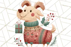 Cottagecore Christmas Pets PNG, Cozy Holiday Clipart Product Image 3