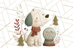 Cottagecore Christmas Pets PNG, Cozy Holiday Clipart Product Image 4