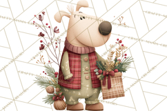 Cottagecore Christmas Pets PNG, Cozy Holiday Clipart Product Image 5