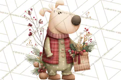 Cottagecore Christmas Pets PNG, Cozy Holiday Clipart Product Image 5
