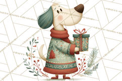 Cottagecore Christmas Pets PNG, Cozy Holiday Clipart Product Image 2
