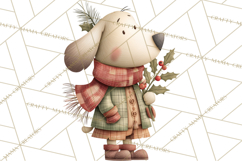 Cottagecore Christmas Pets PNG, Cozy Holiday Clipart Product Image 3
