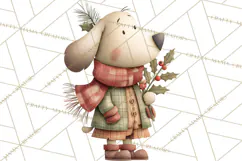 Cottagecore Christmas Pets PNG, Cozy Holiday Clipart Product Image 3