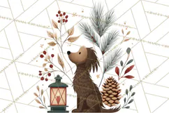 Cottagecore Christmas Pets PNG, Cozy Holiday Clipart Product Image 5