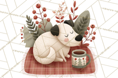 Cottagecore Christmas Pets PNG, Cozy Holiday Clipart Product Image 5