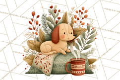 Cottagecore Christmas Pets PNG, Cozy Holiday Clipart Product Image 3