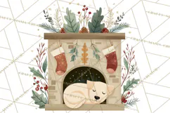 Cottagecore Christmas Pets PNG, Cozy Holiday Clipart Product Image 4