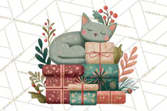 Cottagecore Christmas Pets PNG, Cozy Holiday Clipart Product Image 2