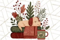 Cottagecore Christmas Pets PNG, Cozy Holiday Clipart Product Image 3
