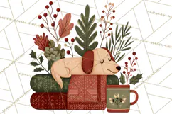 Cottagecore Christmas Pets PNG, Cozy Holiday Clipart Product Image 3