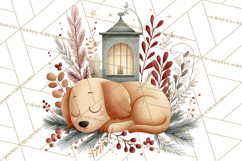 Cottagecore Christmas Pets PNG, Cozy Holiday Clipart Product Image 4