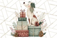 Cottagecore Christmas Pets PNG, Cozy Holiday Clipart Product Image 5