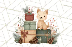 Cottagecore Christmas Pets PNG, Cozy Holiday Clipart Product Image 2