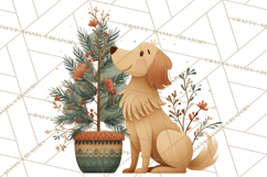Cottagecore Christmas Pets PNG, Cozy Holiday Clipart Product Image 3