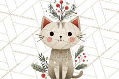 Cottagecore Christmas Pets PNG, Cozy Holiday Clipart Product Image 4
