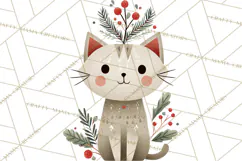 Cottagecore Christmas Pets PNG, Cozy Holiday Clipart Product Image 4