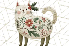Cottagecore Christmas Pets PNG, Cozy Holiday Clipart Product Image 5