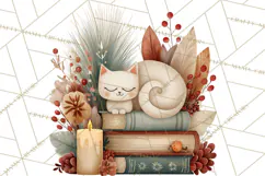 Cottagecore Christmas Pets PNG, Cozy Holiday Clipart Product Image 2