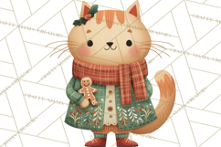 Cottagecore Christmas Pets PNG, Cozy Holiday Clipart Product Image 3