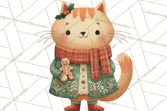 Cottagecore Christmas Pets PNG, Cozy Holiday Clipart Product Image 3
