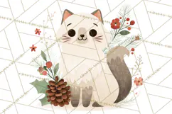 Cottagecore Christmas Pets PNG, Cozy Holiday Clipart Product Image 4