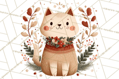 Cottagecore Christmas Pets PNG, Cozy Holiday Clipart Product Image 5