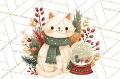Cottagecore Christmas Pets PNG, Cozy Holiday Clipart Product Image 2