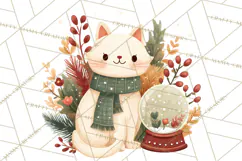 Cottagecore Christmas Pets PNG, Cozy Holiday Clipart Product Image 2
