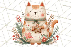 Cottagecore Christmas Pets PNG, Cozy Holiday Clipart Product Image 3